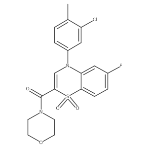 (4-(3-chloro-4-methylphenyl)-6-fluoro-1,1-dioxido-4H-benzo[b][1,4]thiazin-2-yl)(morpholino)methanone结构式