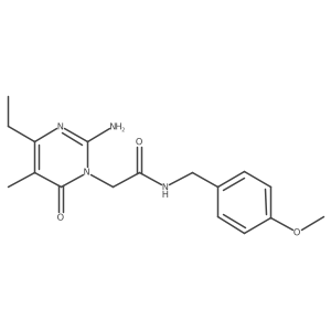 2-(2-Amino-4-ethyl-5-methyl-6-oxo-1,6-dihydropyrimidin-1-YL)-N-[(4-methoxyphenyl)methyl]acetamide结构式