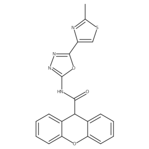 N-(5-(2-methylthiazol-4-yl)-1,3,4-oxadiazol-2-yl)-9H-xanthene-9-carboxamide结构式