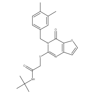 N-tert-butyl-2-{[3-(3,4-dimethylbenzyl)-4-oxo-3,4-dihydrothieno[3,2-d]pyrimidin-2-yl]sulfanyl}acetamide结构式