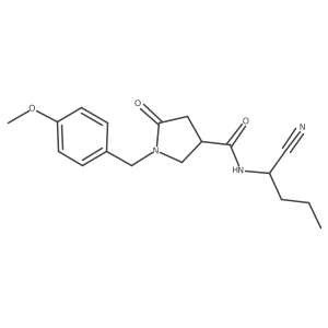 N-(1-cyanobutyl)-1-[(4-methoxyphenyl)methyl]-5-oxopyrrolidine-3-carboxamide结构式