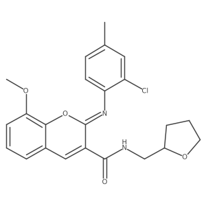 (2Z)-2-[(2-chloro-4-methylphenyl)imino]-8-methoxy-N-(tetrahydrofuran-2-ylmethyl)-2H-chromene-3-carboxamide Structure