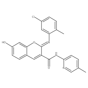 (2Z)-2-[(5-chloro-2-methylphenyl)imino]-7-hydroxy-N-(5-methylpyridin-2-yl)-2H-chromene-3-carboxamide结构式