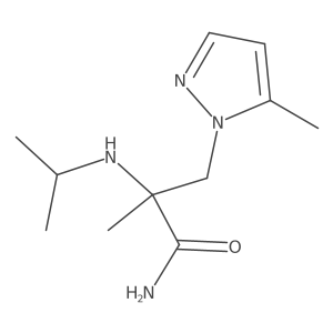 2-methyl-3-(5-methyl-1H-pyrazol-1-yl)-2-[(propan-2-yl)amino]propanamide Structure