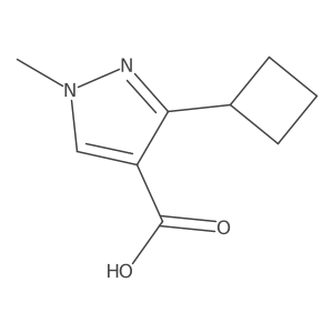 3-cyclobutyl-1-methyl-1H-pyrazole-4-carboxylic acid结构式