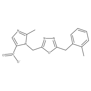 2-((2-methyl-5-nitro-1H-imidazol-1-yl)methyl)-5-(2-methylbenzyl)-1,3,4-oxadiazole结构式