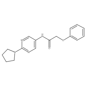 2-phenoxy-N-(2-(pyrrolidin-1-yl)pyrimidin-5-yl)acetamide结构式