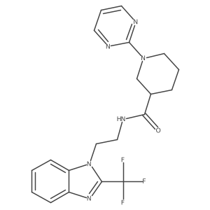 1-(2-pyrimidinyl)-N-{2-[2-(trifluoromethyl)-1H-1,3-benzimidazol-1-yl]ethyl}-3-piperidinecarboxamide Structure