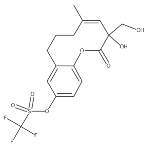 Methanesulfonic acid, 1,1,1-trifluoro-, (4Z)-3,6,7,8-tetrahydro-3-hydroxy-3-(hydroxyMethyl)-5-Methyl-2-oxo-2H-1-benzoxecin-10-yl ester结构式
