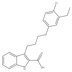 3-[3-(4-chloro-3-ethyl-phenoxy)propyl]-1H-indole-2-carboxylic acid Structure