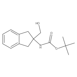 tert-butyl N-[2-(hydroxymethyl)-2,3-dihydro-1H-inden-2-yl]carbamate结构式