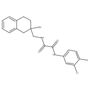 N1-(3-chloro-4-fluorophenyl)-N2-((2-hydroxy-1,2,3,4-tetrahydronaphthalen-2-yl)methyl)oxalamide结构式