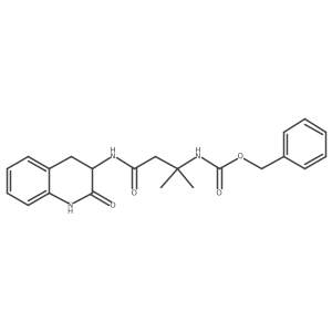 Carbamic acid, [1,1-dimethyl-3-oxo-3-[(1,2,3,4-tetrahydro-2-oxo-3-quinolinyl)amino]propyl]-, phenylmethyl ester结构式