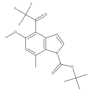 tert-Butyl 5-methoxy-7-methyl-4-(2,2,2-trifluoroacetyl)-1H-indole-1-carboxylate Structure