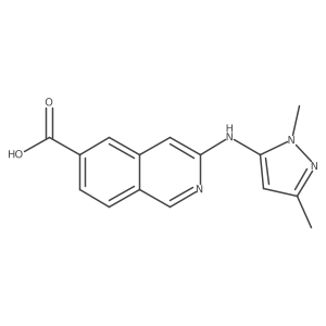 3-(1,3-dimethyl-1H-pyrazol-5-ylamino)isoquinoline-6-carboxylic acid Structure