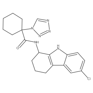 N-(6-chloro-2,3,4,9-tetrahydro-1H-carbazol-1-yl)-1-(1H-tetrazol-1-yl)cyclohexanecarboxamide结构式