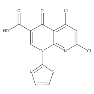 5,7-Dichloro-1,4-dihydro-4-oxo-1-(2-thiazolyl)-1,8-naphthyridine-3-carboxylic acid Structure