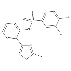 3-chloro-4-fluoro-N-(2-(2-methylthiazol-4-yl)phenyl)benzenesulfonamide结构式