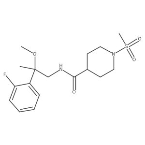 N-(2-(2-fluorophenyl)-2-methoxypropyl)-1-(methylsulfonyl)piperidine-4-carboxamide结构式