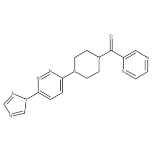 (4-(6-(1H-1,2,4-triazol-1-yl)pyridazin-3-yl)piperazin-1-yl)(pyrazin-2-yl)methanone Structure