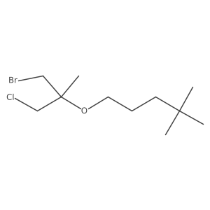 1-[(1-Bromo-3-chloro-2-methylpropan-2-yl)oxy]-4,4-dimethylpentane Structure