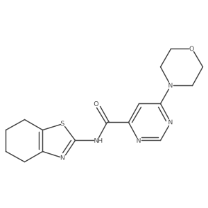 6-morpholino-N-(4,5,6,7-tetrahydrobenzo[d]thiazol-2-yl)pyrimidine-4-carboxamide结构式