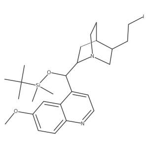 Cinchonan, 9-[[(1,1-dimethylethyl)dimethylsilyl]oxy]-10,11-dihydro-11-iodo-6a(2)-methoxy-, (8I+/-,9R)-结构式