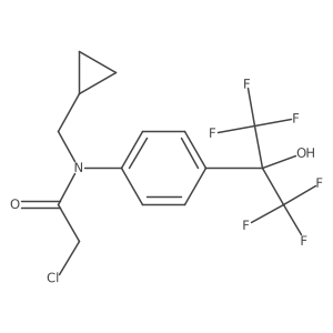 2-Chloro-N-(cyclopropylmethyl)-N-(4-(1,1,1,3,3,3-hexafluoro-2-hydroxypropan-2-yl)phenyl)acetamide结构式