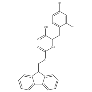 (2S)-3-(4-bromo-2-fluorophenyl)-2-({[(9H-fluoren-9-yl)methoxy]carbonyl}amino)propanoicacid结构式