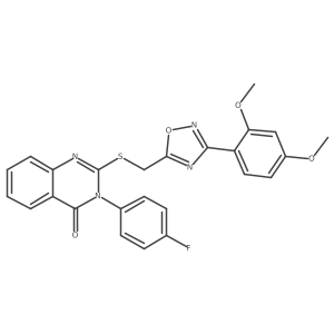 2-(((3-(2,4-dimethoxyphenyl)-1,2,4-oxadiazol-5-yl)methyl)thio)-3-(4-fluorophenyl)quinazolin-4(3H)-one结构式