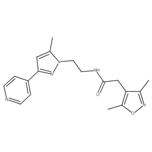 2-(3,5-dimethylisoxazol-4-yl)-N-(2-(5-methyl-3-(pyridin-4-yl)-1H-pyrazol-1-yl)ethyl)acetamide Structure