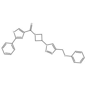 (3-(4-(phenoxymethyl)-1H-1,2,3-triazol-1-yl)azetidin-1-yl)(2-phenylthiazol-4-yl)methanone结构式