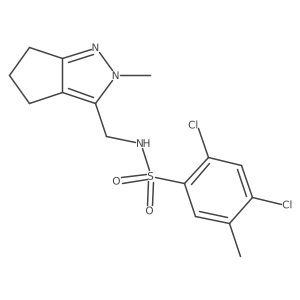 2,4-dichloro-5-methyl-N-((2-methyl-2,4,5,6-tetrahydrocyclopenta[c]pyrazol-3-yl)methyl)benzenesulfonamide结构式