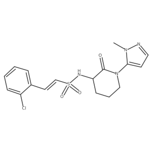(E)-2-(2-Chlorophenyl)-N-[1-(2-methylpyrazol-3-yl)-2-oxopiperidin-3-yl]ethenesulfonamide Structure