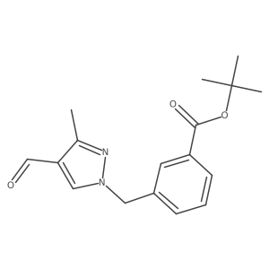 tert-butyl 3-[(4-formyl-3-methyl-1H-pyrazol-1-yl)methyl]benzoate Structure