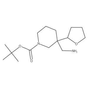 Tert-butyl 3-(aminomethyl)-3-(oxolan-2-yl)piperidine-1-carboxylate Structure