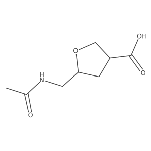 5-(Acetamidomethyl)oxolane-3-carboxylic acid结构式