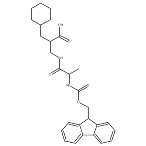 2-(cyclohexylmethyl)-3-[(2R)-2-({[(9H-fluoren-9-yl)methoxy]carbonyl}amino)propanamido]propanoic acid结构式
