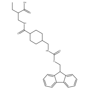 2-[({4-[({[(9H-fluoren-9-yl)methoxy]carbonyl}amino)methyl]cyclohexyl}formamido)methyl]butanoic acid Structure