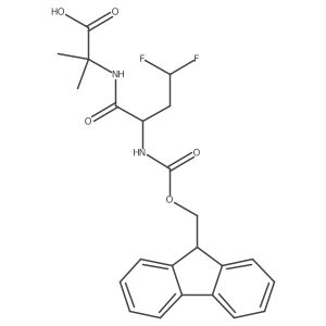 2-[2-({[(9H-fluoren-9-yl)methoxy]carbonyl}amino)-4,4-difluorobutanamido]-2-methylpropanoic acid结构式