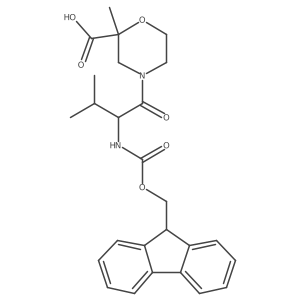 4-[2-({[(9H-fluoren-9-yl)methoxy]carbonyl}amino)-3-methylbutanoyl]-2-methylmorpholine-2-carboxylic acid结构式