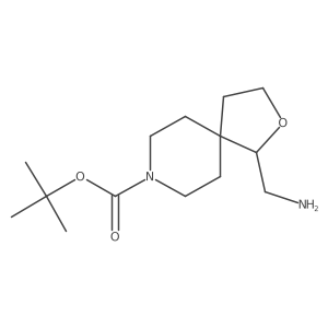 Tert-butyl 1-(aminomethyl)-2-oxa-8-azaspiro[4.5]decane-8-carboxylate结构式