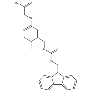 2-{3-[({[(9H-fluoren-9-yl)methoxy]carbonyl}amino)methyl]-4-methylpentanamido}acetic acid结构式