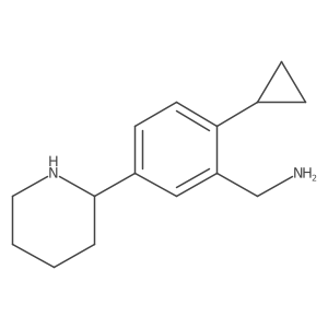 [2-Cyclopropyl-5-(piperidin-2-yl)phenyl]methanamine Structure