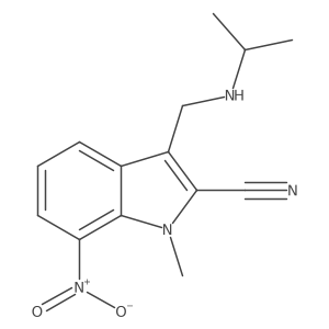 1-methyl-7-nitro-3-{[(propan-2-yl)amino]methyl}-1H-indole-2-carbonitrile Structure