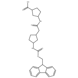3-{2-[3-({[(9H-fluoren-9-yl)methoxy]carbonyl}amino)cyclopentyl]acetamido}cyclopentane-1-carboxylic acid Structure