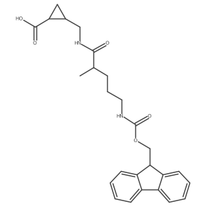 2-{[5-({[(9H-fluoren-9-yl)methoxy]carbonyl}amino)-2-methylpentanamido]methyl}cyclopropane-1-carboxylic acid Structure
