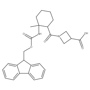 1-[2-({[(9H-fluoren-9-yl)methoxy]carbonyl}amino)-2-methylcyclohexanecarbonyl]azetidine-3-carboxylic acid Structure