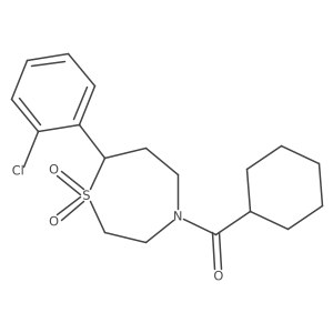 (7-(2-Chlorophenyl)-1,1-dioxido-1,4-thiazepan-4-yl)(cyclohexyl)methanone结构式