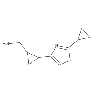 rac-[(1R,2R)-2-(2-cyclopropyl-1,3-thiazol-4-yl)cyclopropyl]methanamine Structure